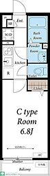 リブリ・サンガ 1Kの間取図画像
