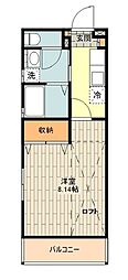ブルームーン 1Kの間取図画像