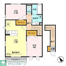 グラウクスC 2LDKの間取図画像