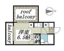 セザール立川B館 ワンルームの間取図画像
