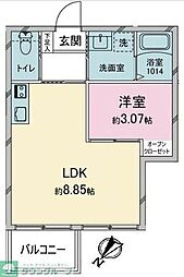 コンフォルタ小作 1LDKの間取図画像