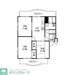 グリーンヒルM 3LDKの間取図画像
