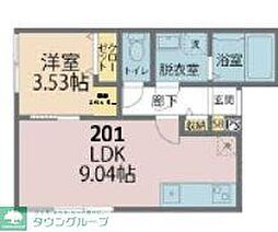 カインドネスα八王子本町 1LDKの間取図画像