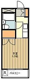 サンアベニュー羽村 1Kの間取図画像