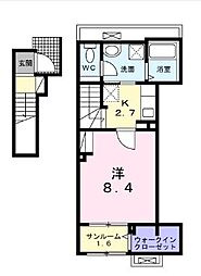 ラヴィ・コンフォール 1Kの間取図画像