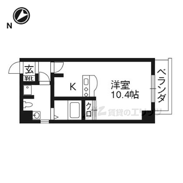 大阪府枚方市禁野本町1丁目(賃貸マンション1K・4階・26.22㎡)の写真 その2