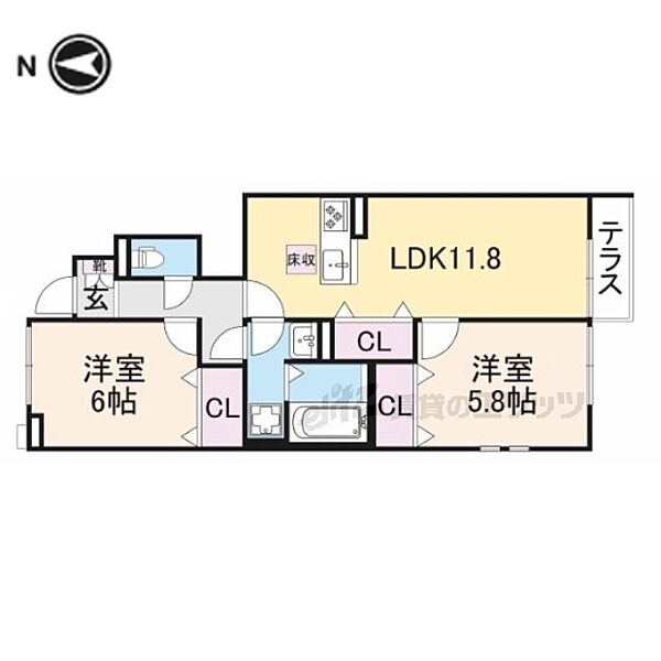 クレール　ルミエール 103｜奈良県大和高田市土庫1丁目(賃貸アパート2LDK・1階・57.41㎡)の写真 その2