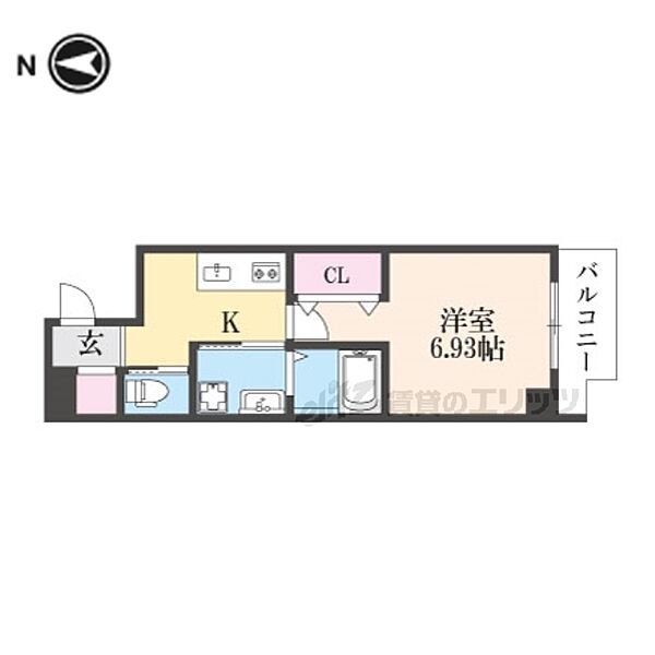 ヴァローレ枚方 501｜大阪府枚方市長尾家具町1丁目(賃貸マンション1K・5階・25.69㎡)の写真 その2