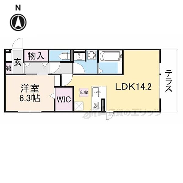 楓　A棟 A102｜奈良県奈良市大森町(賃貸アパート1LDK・1階・52.27㎡)の写真 その2