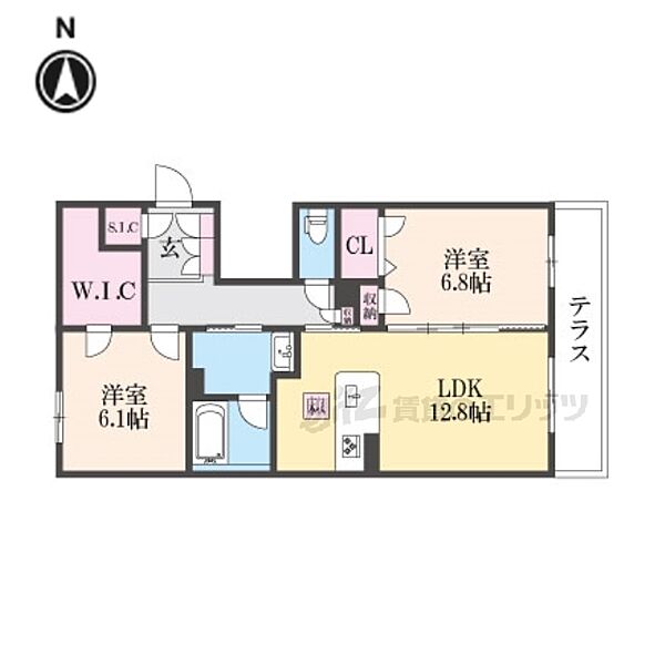 シャーメゾンＢｅｒｎｅｘ学園北 302｜奈良県奈良市学園北1丁目(賃貸マンション2LDK・3階・66.96㎡)の写真 その2