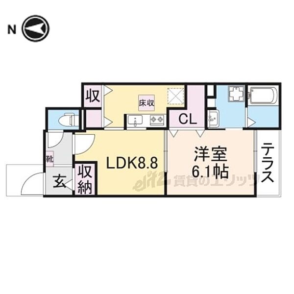 プリートカーサ 102｜奈良県大和郡山市北西町(賃貸アパート1DK・1階・40.08㎡)の写真 その2