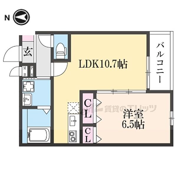 大阪府寝屋川市上神田1丁目(賃貸アパート1LDK・3階・40.29㎡)の写真 その2