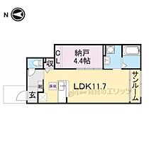 クレメント・オーブII 101 ｜ 奈良県生駒郡斑鳩町興留1丁目（賃貸アパート1LDK・1階・40.16㎡） その2