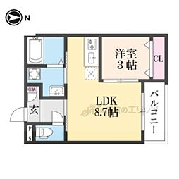 （仮称）ジーメゾン奈良エルカーサ 303 3階1LDKの間取り