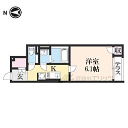 CLEINO聡 1Kの間取図画像