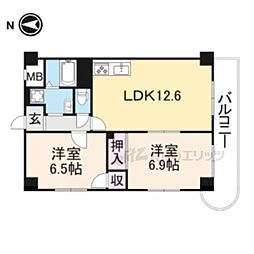 メゾンわかくさ 2LDKの間取図画像