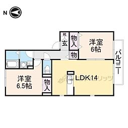 ラフィーネB 2LDKの間取図画像