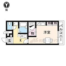 レオパレスSOPRA 1Kの間取図画像