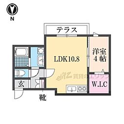 ソレイユビセレクト法蓮町IV 3階1LDKの間取り