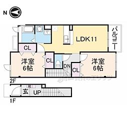 ル.シエルドゥ 2LDKの間取図画像