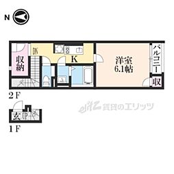 CLEINO聡 1Kの間取図画像