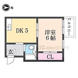 ヨネダマンション 1DKの間取図画像