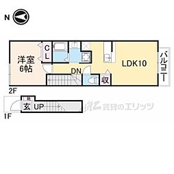 サニーコートB棟 1LDKの間取図画像