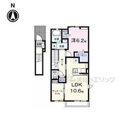 カーサ セレノ 1LDKの間取図画像