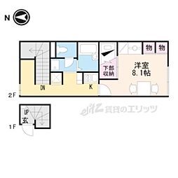 レオパレス山の辺 1Kの間取図画像