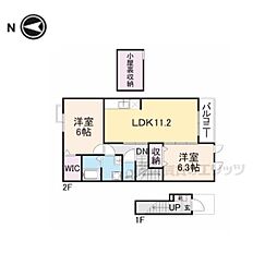 プランドール 2LDKの間取図画像