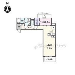 セレーノ 1LDKの間取図画像