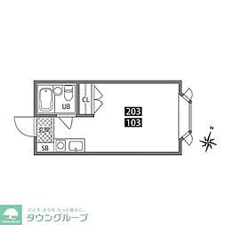 アルカディアナカノ ワンルームの間取図画像