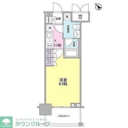 常盤レジデンシア荻窪 1Kの間取図画像
