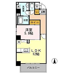 ファインフラッツS 1LDKの間取図画像