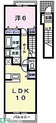 メゾン・ド・グリシーヌ2 1LDKの間取図画像