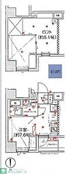 スパシエ新高円寺 ワンルームの間取図画像