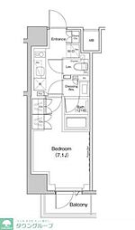 ザ・パークハビオ中野富士見町ガーデン 1Kの間取図画像
