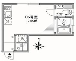 中野坂上テラス ワンルームの間取図画像