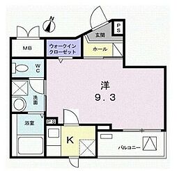 アルシア代田橋 1Kの間取図画像