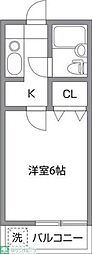 フジミダイレジデンス・S ワンルームの間取図画像