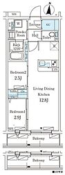 テラス杉並方南町 2LDKの間取図画像