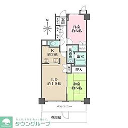 藤和シティコープ中村橋 2LDKの間取図画像