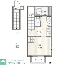 サンハウス八幡山 1Kの間取図画像