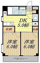 メゾン・ド宮前 2DKの間取図画像