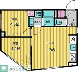 練馬レーベル 2階2LDKの間取り