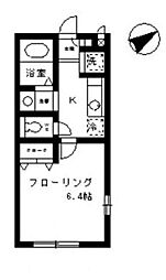 クレール弥生 1階1Kの間取り