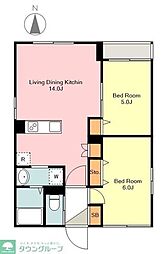SOLASIA residence 中野 3階2LDKの間取り