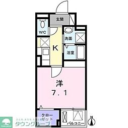 ライジング練馬 1階1Kの間取り