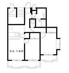 コスモフラワー 2階2LDKの間取り
