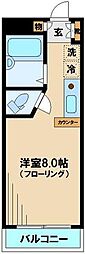 スピティ落合 2階ワンルームの間取り